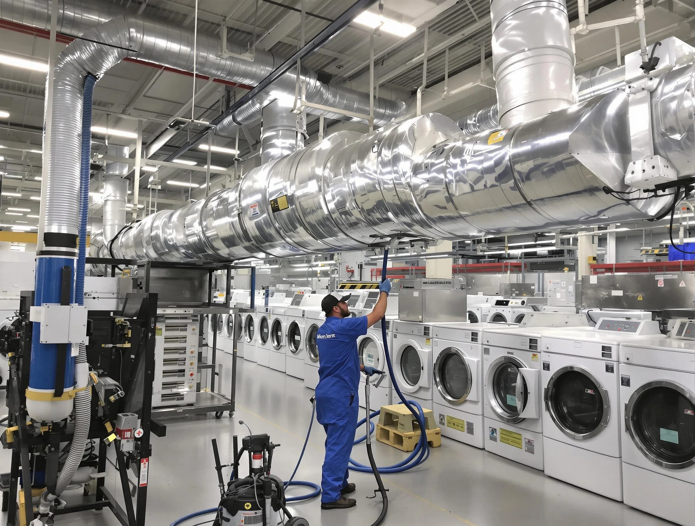 Saugus Dryer Vent Cleaning team performing heavy-duty industrial dryer vent cleaning in Saugus