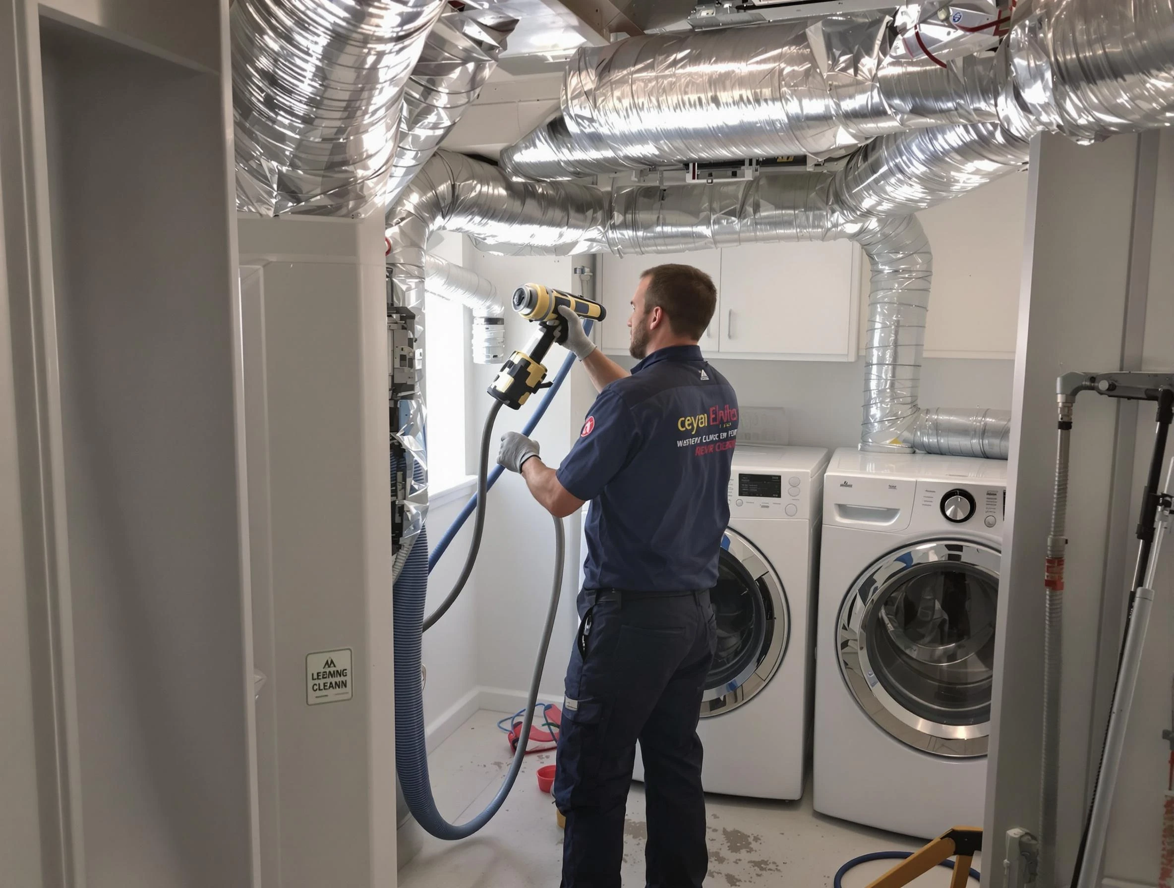 Saugus Dryer Vent Cleaning specialist using advanced equipment for thorough duct cleaning in Saugus